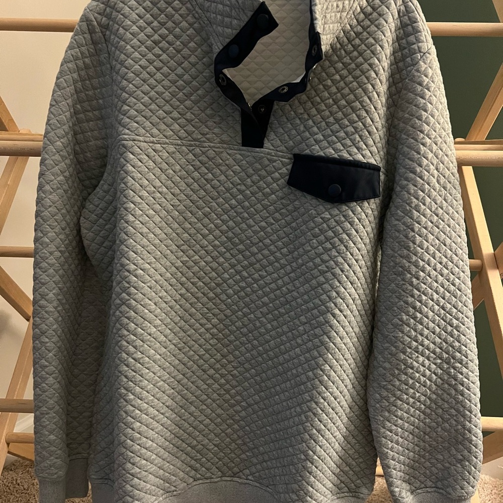 Men's Quilted Crewneck Sweater - Light Gray